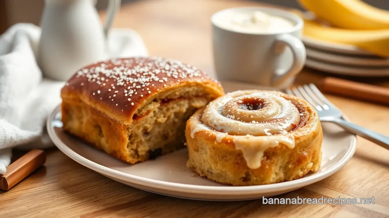 Bake Banana Bread Cinnamon Rolls for Breakfast Delicious Banana Bread Cinnamon Rolls