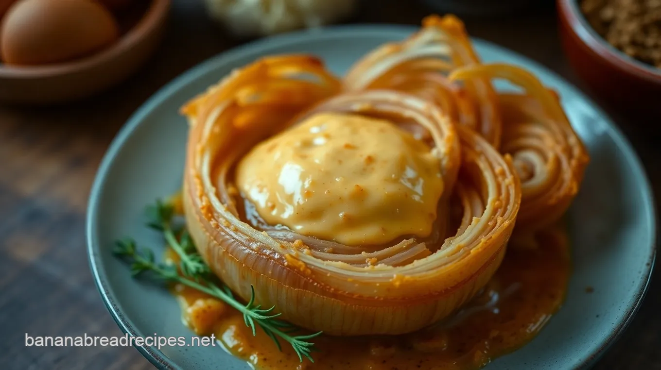 Healthy Blooming Onion with Chilli Cheese Sauce