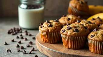 Bake Banana Muffins with Rich Chocolate Chips