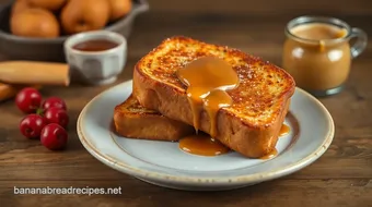 Fried French Toast with Caramel Sauce