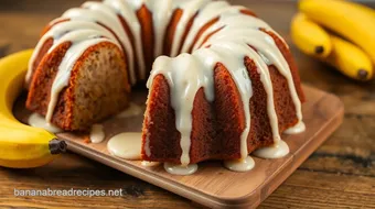 Bake Banana Bundt Cake with Creamy Glaze