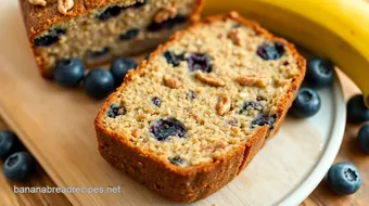 Delicious Banana Nut Bread with Blueberries recipe card