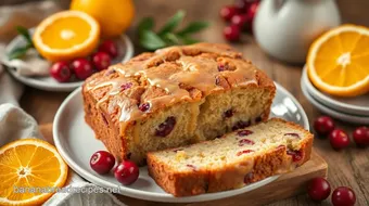 Bake Cranberry Bread with Zesty Orange Glaze