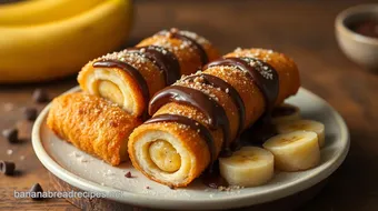 Fried Banana Rolls with Chocolate Delight