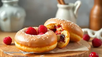 Bake Soft Donuts Filled with Fruity Goodness