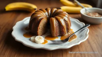 Bake Banana Bundt Cake with Rich Toffee Sauce