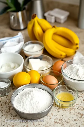 Lemon Banana Bread ingredients