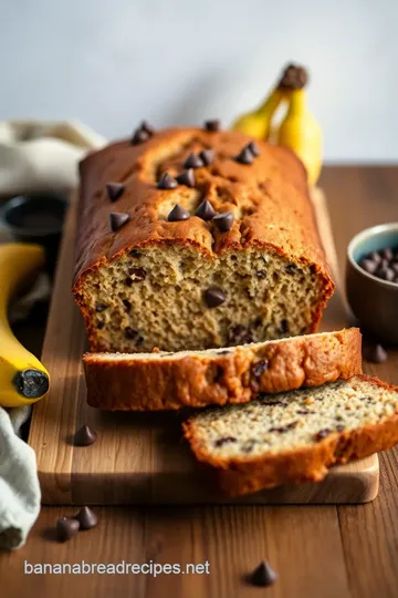 Heavenly Moist Banana Bread with Chocolate Chips presentation