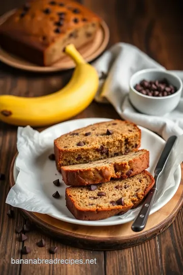 Deliciously Moist Chocolate Chip Banana Bread presentation