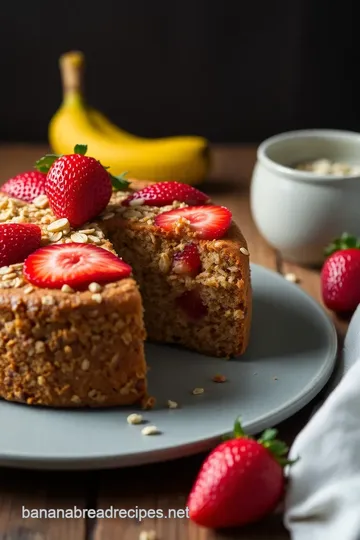 Strawberry Banana Oat Cake presentation