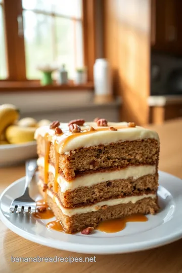 Decadent Banana Pecan Caramel Layer Cake steps