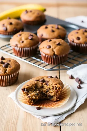 Decadent Chocolate Chip Banana Muffins presentation