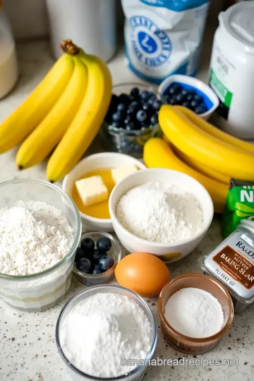 Banana Nut Bread with Blueberries ingredients