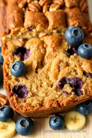 Banana Nut Bread with Blueberries presentation