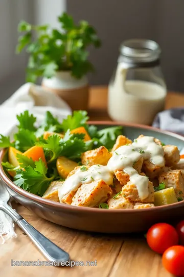 Sautéed Chicken Salad with Creamy Dressing presentation