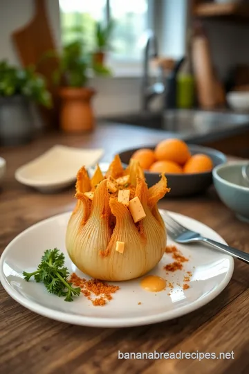 Healthy Blooming Onion with Chilli Cheese Sauce steps