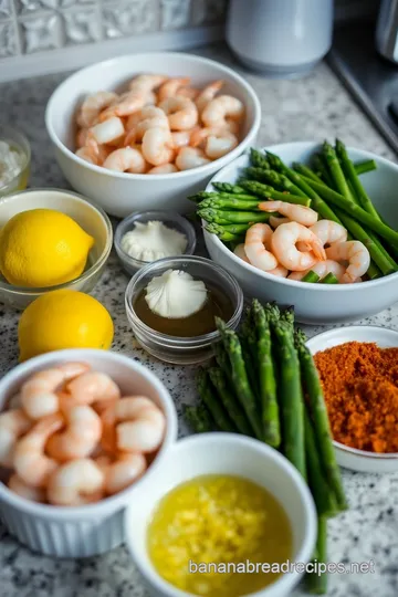 One-Pan Lemon Garlic Shrimp and Asparagus ingredients